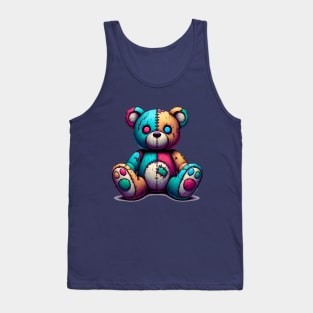 Rainbow creepy teddy bear Tank Top